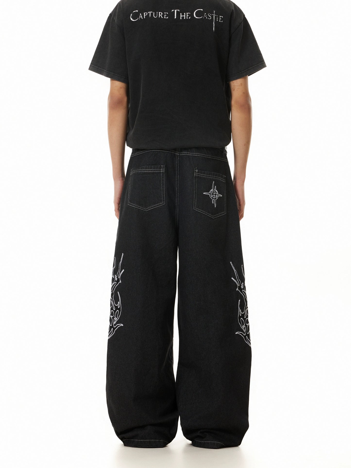 TJ10112 Baggy Frostburn Embroidered Trousers