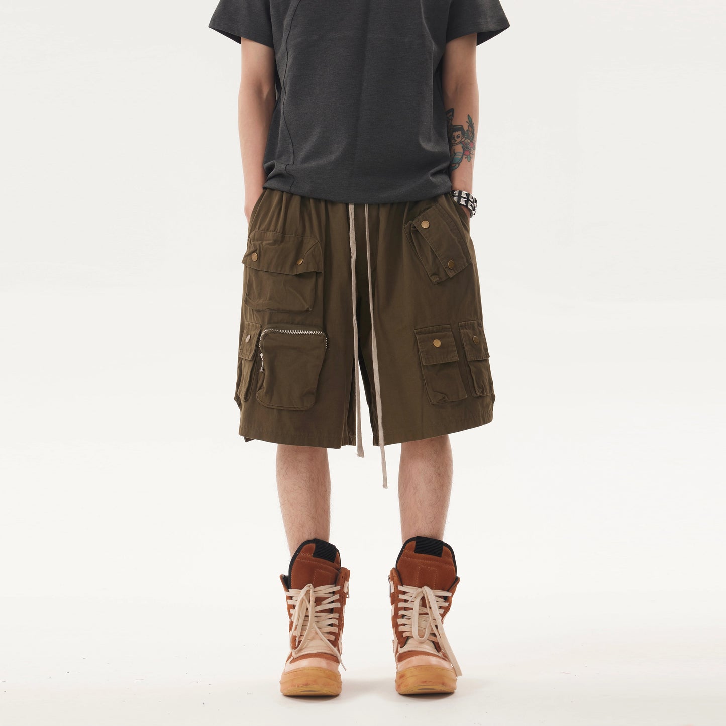 TJ10028 Cargo Multi Pocket Shorts