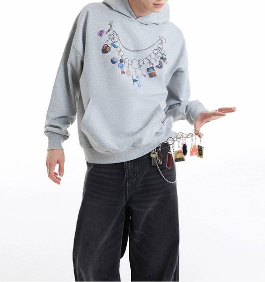 HS10033 Oversized hoodie/ Memories pendant