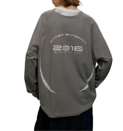 TLS107 Oversized long sleeve tee/ Velocity Grid