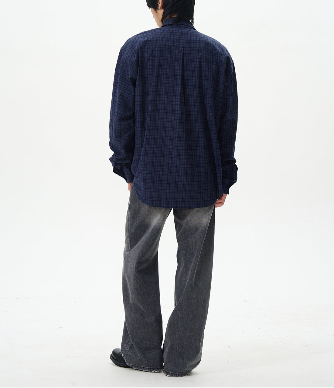 JS10078 Oversized Plaid Stripes Shirts