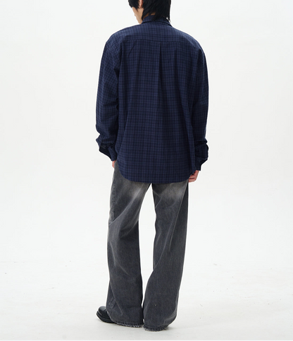 JS10078 Oversized Plaid Stripes Shirts