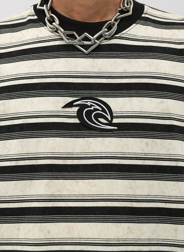 TLS105 Oversize tee/ Vintage Stripes