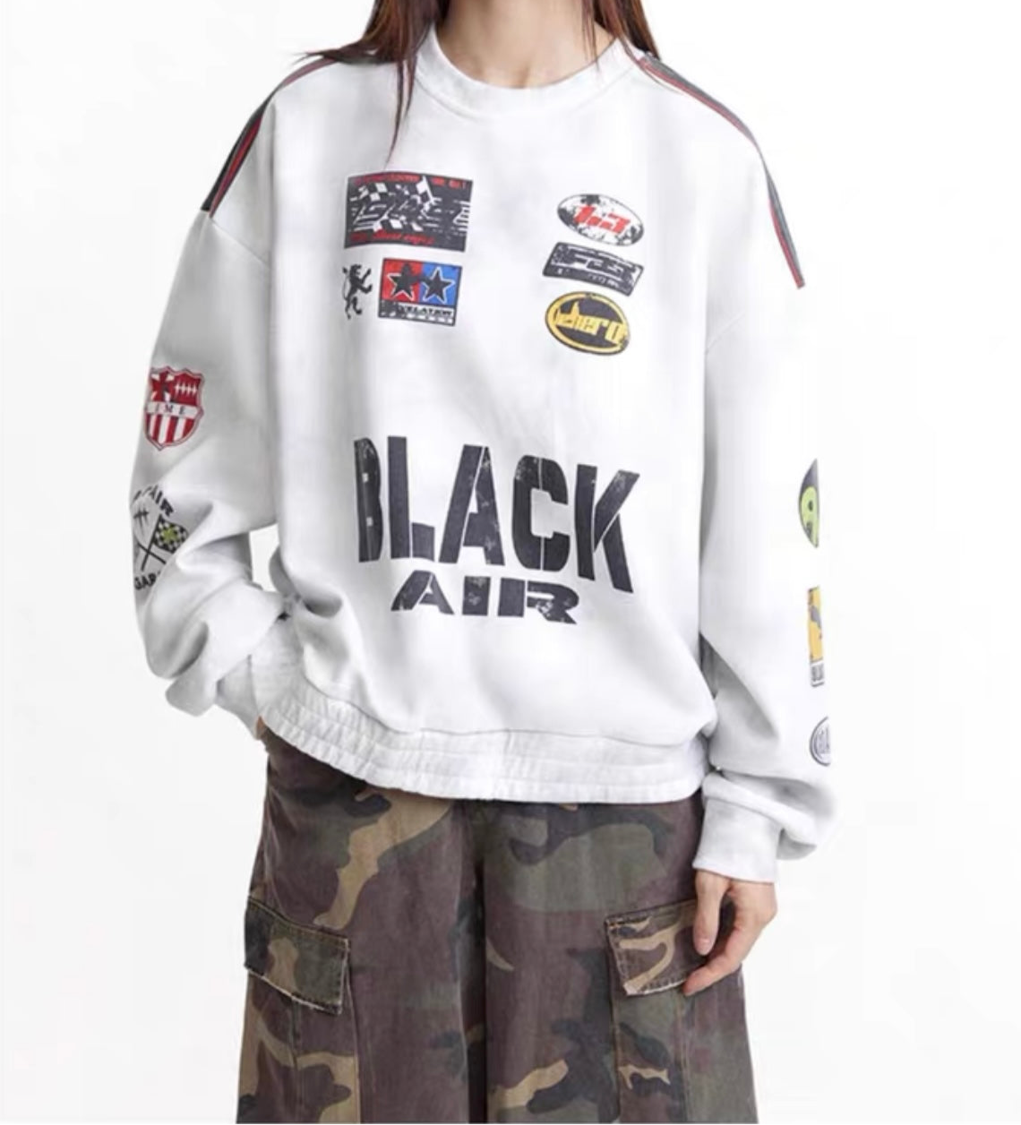 HS10030 Oversized sweater/ Faded Racing Theme
