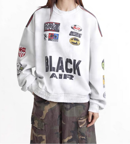 HS10030 Oversized sweater/ Faded Racing Theme