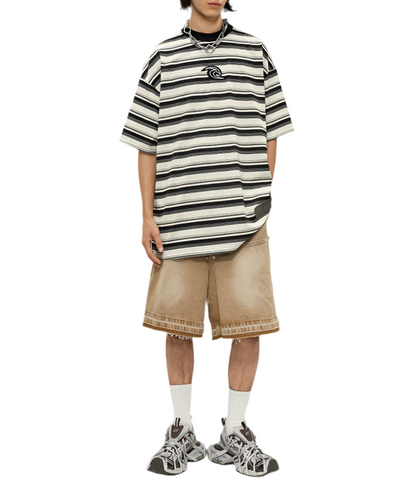 TLS105 Oversize tee/ Vintage Stripes
