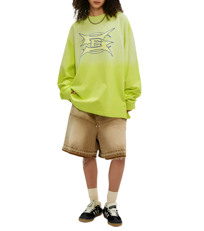 TLS115 Oversized Long sleeve tee/ Electric Eclipse
