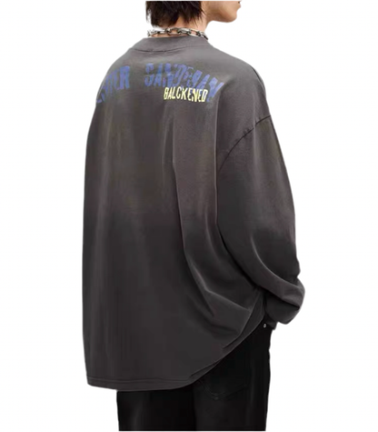 TLS115 Oversized Long sleeve tee/ Electric Eclipse
