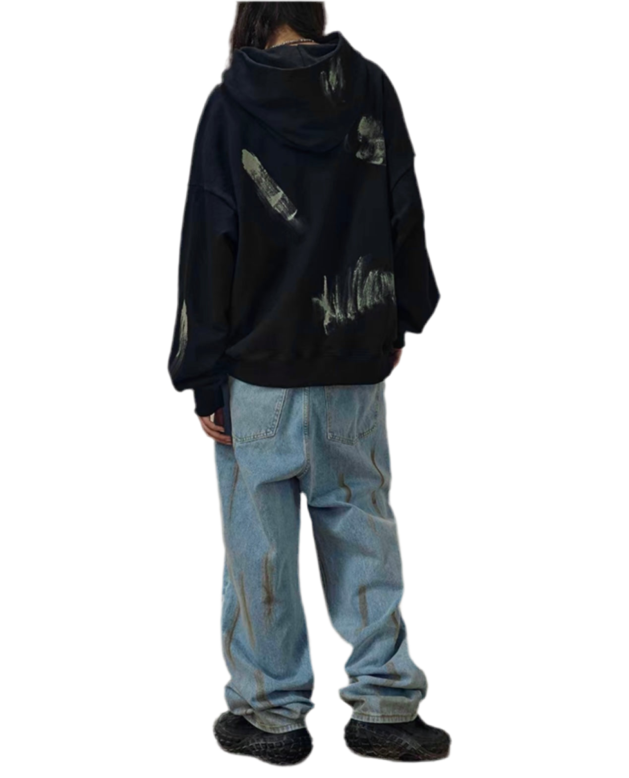 HS10012 Oversized hoodie/ Obsidian Streak