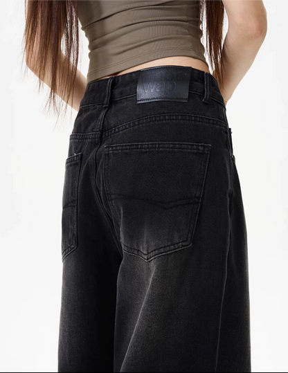 TJ10048 Baggy Jeans/ Classic Black Washed