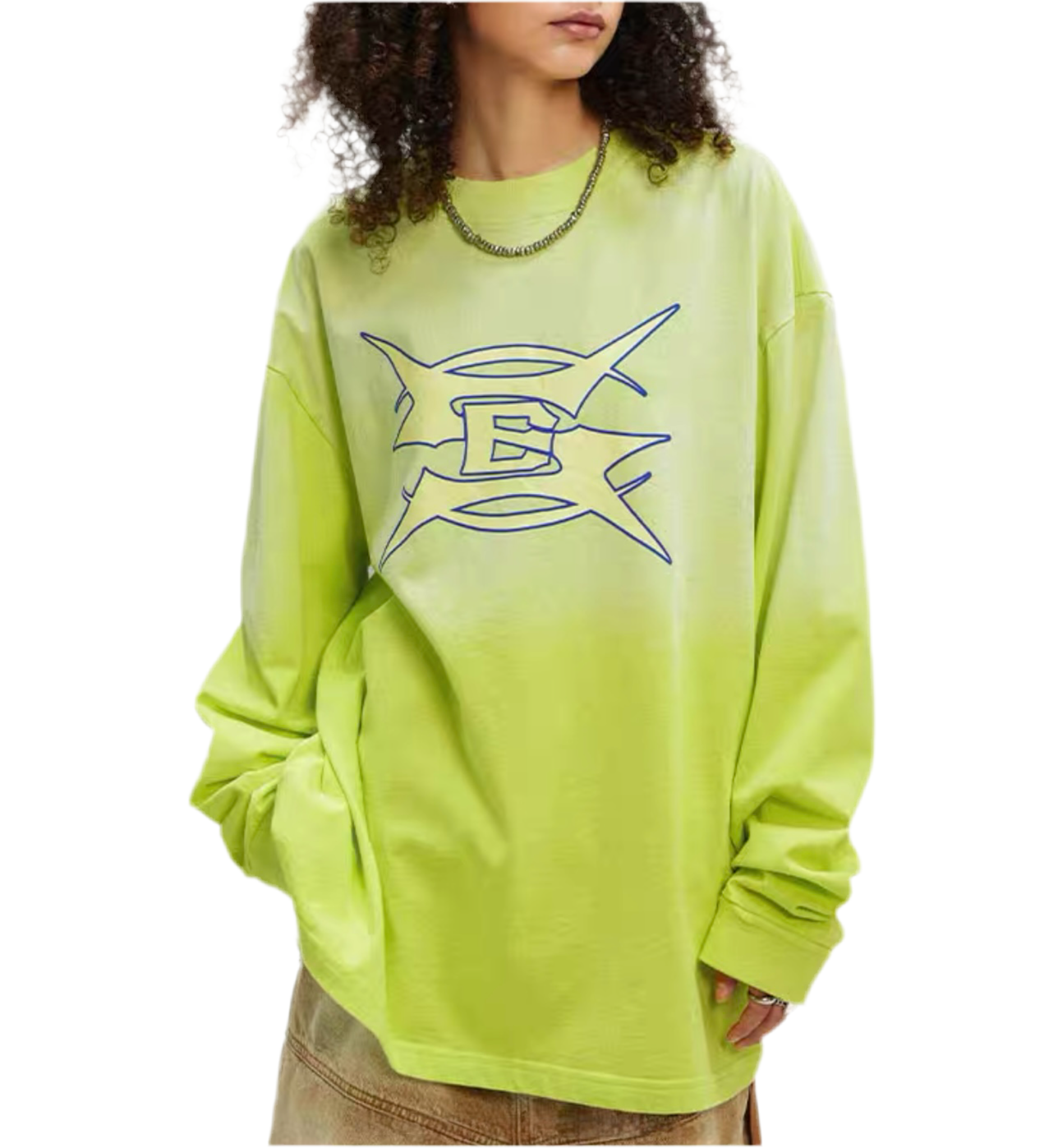 TLS115 Oversized Long sleeve tee/ Electric Eclipse