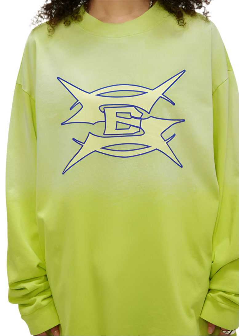 TLS115 Oversized Long sleeve tee/ Electric Eclipse