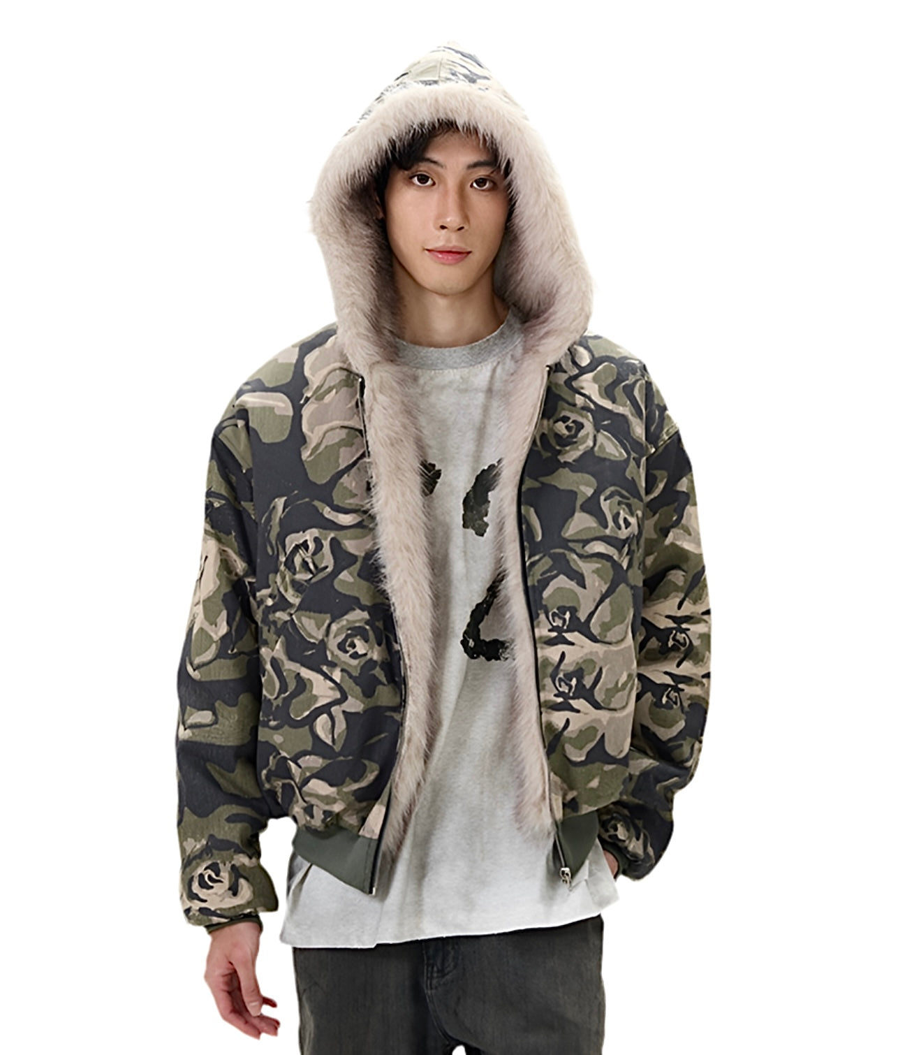 HS10016 Oversized Hoodie/ Rose Camo