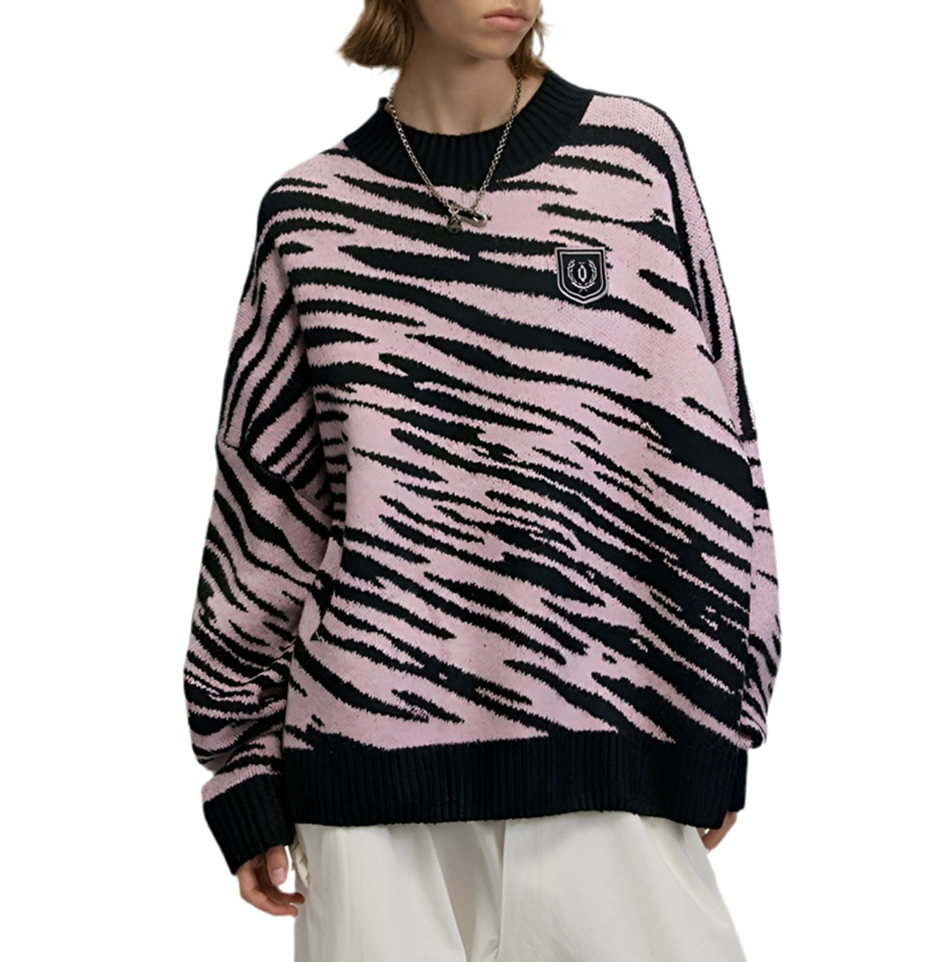 HS10009 Oversized Knitted Sweater/ Savanna Wave