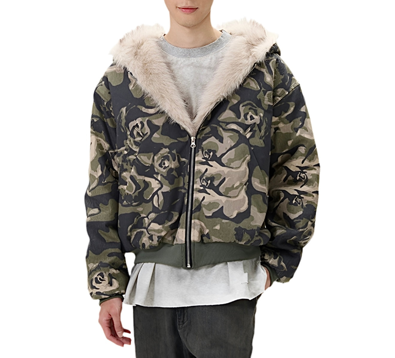 HS10016 Oversized Hoodie/ Rose Camo