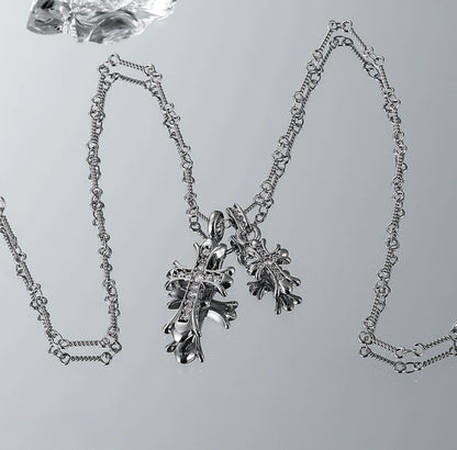 CN1019 Double Cross Necklace