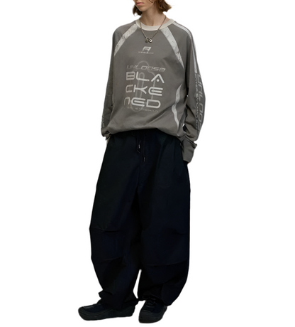 TLS107 Oversized long sleeve tee/ Velocity Grid