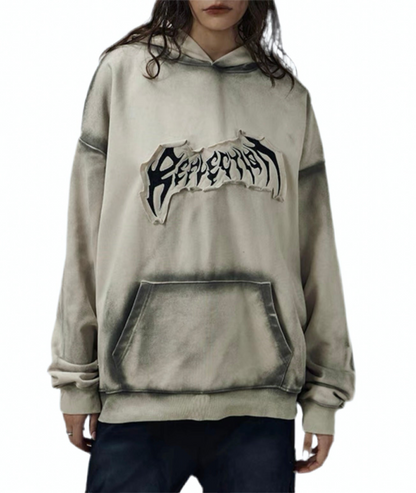HS10022 Oversized hoodie/ Grunge Reflection