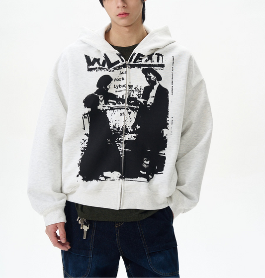 HS10053 Oversized Vintage Retro Hoodie