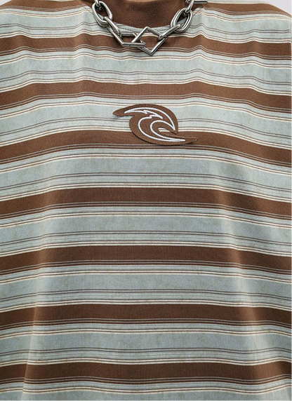 TLS105 Oversize tee/ Vintage Stripes