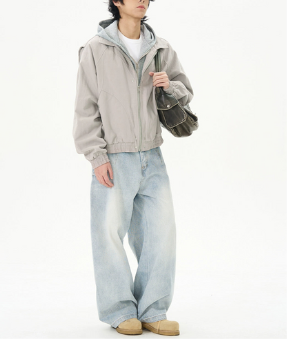 JS10063 Oversized Two-layer Design Cargo Jacket Hoodie