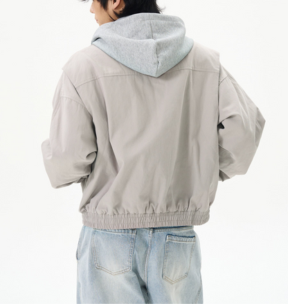 JS10063 Oversized Two-layer Design Cargo Jacket Hoodie