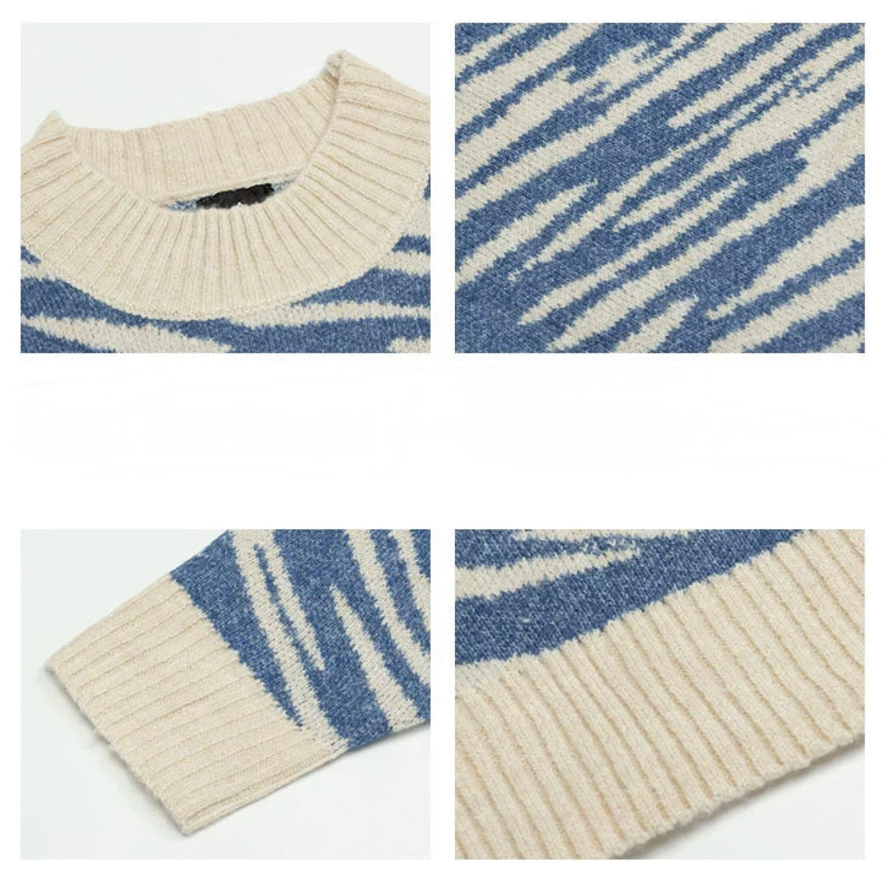 HS10009 Oversized Knitted Sweater/ Savanna Wave