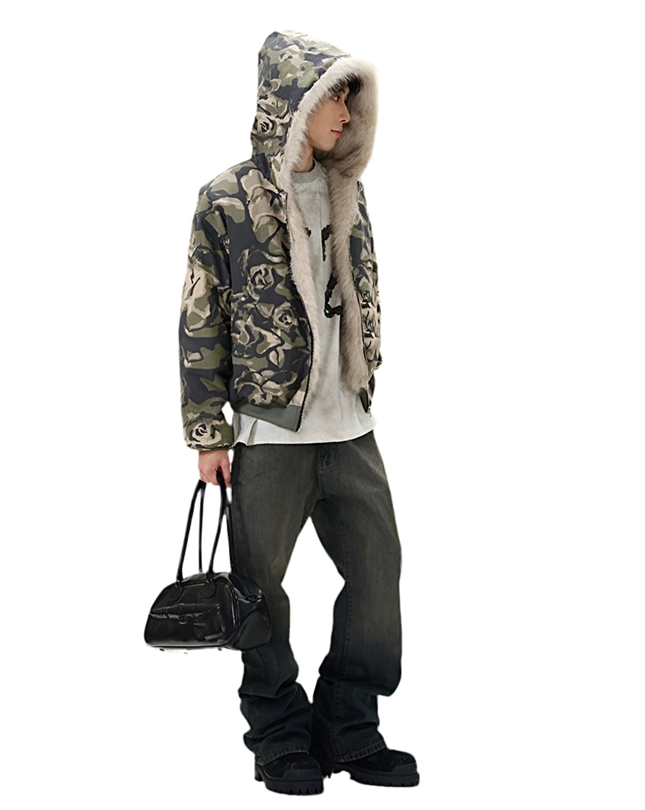 HS10016 Oversized Hoodie/ Rose Camo