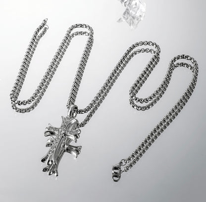 CN1018 Cross Necklace/ Diamond Encrusted