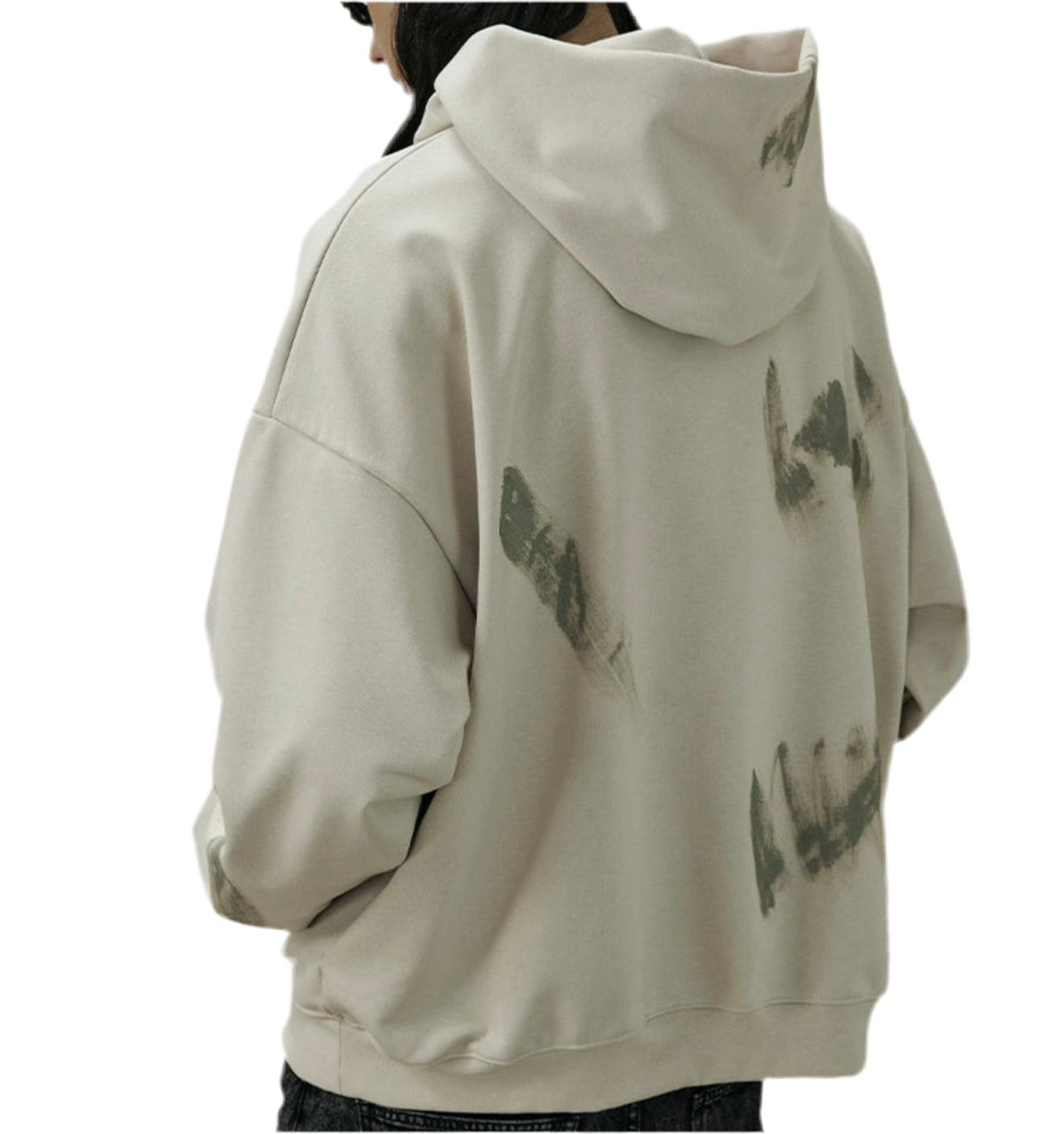 HS10012 Oversized hoodie/ Obsidian Streak
