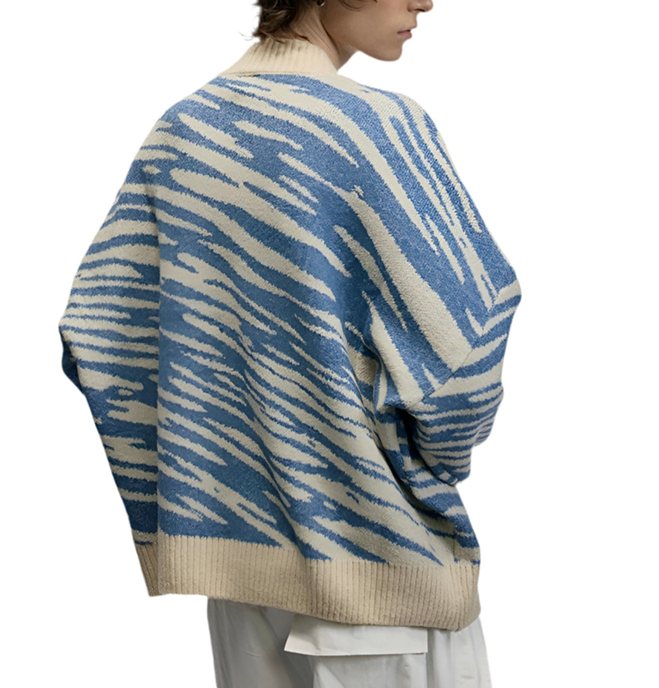 HS10009 Oversized Knitted Sweater/ Savanna Wave