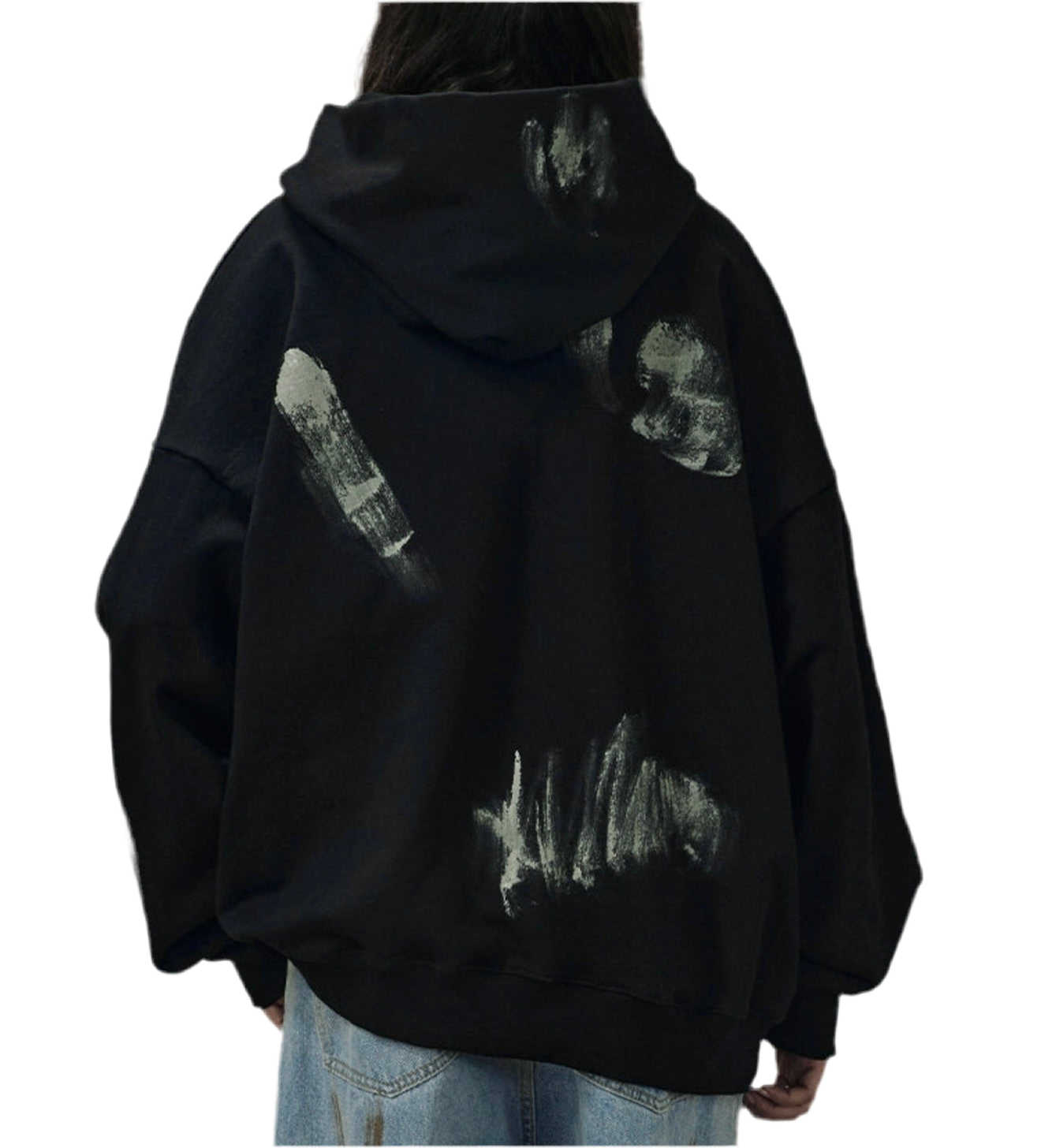 HS10012 Oversized hoodie/ Obsidian Streak