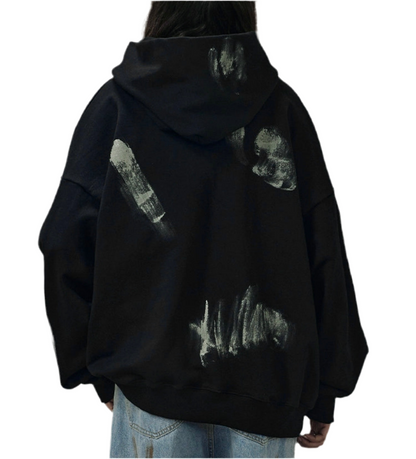 HS10012 Oversized hoodie/ Obsidian Streak