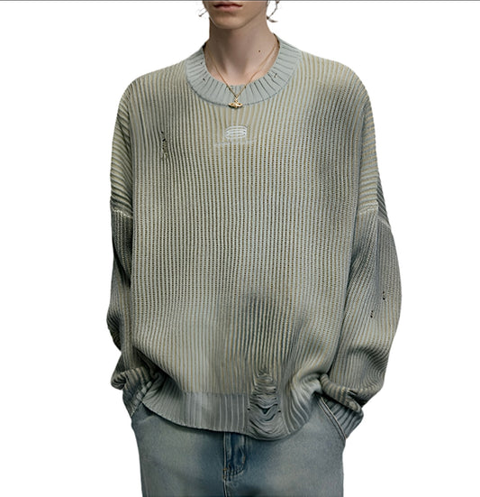HS10017 Oversized knitted sweater/ Worn-In Wave