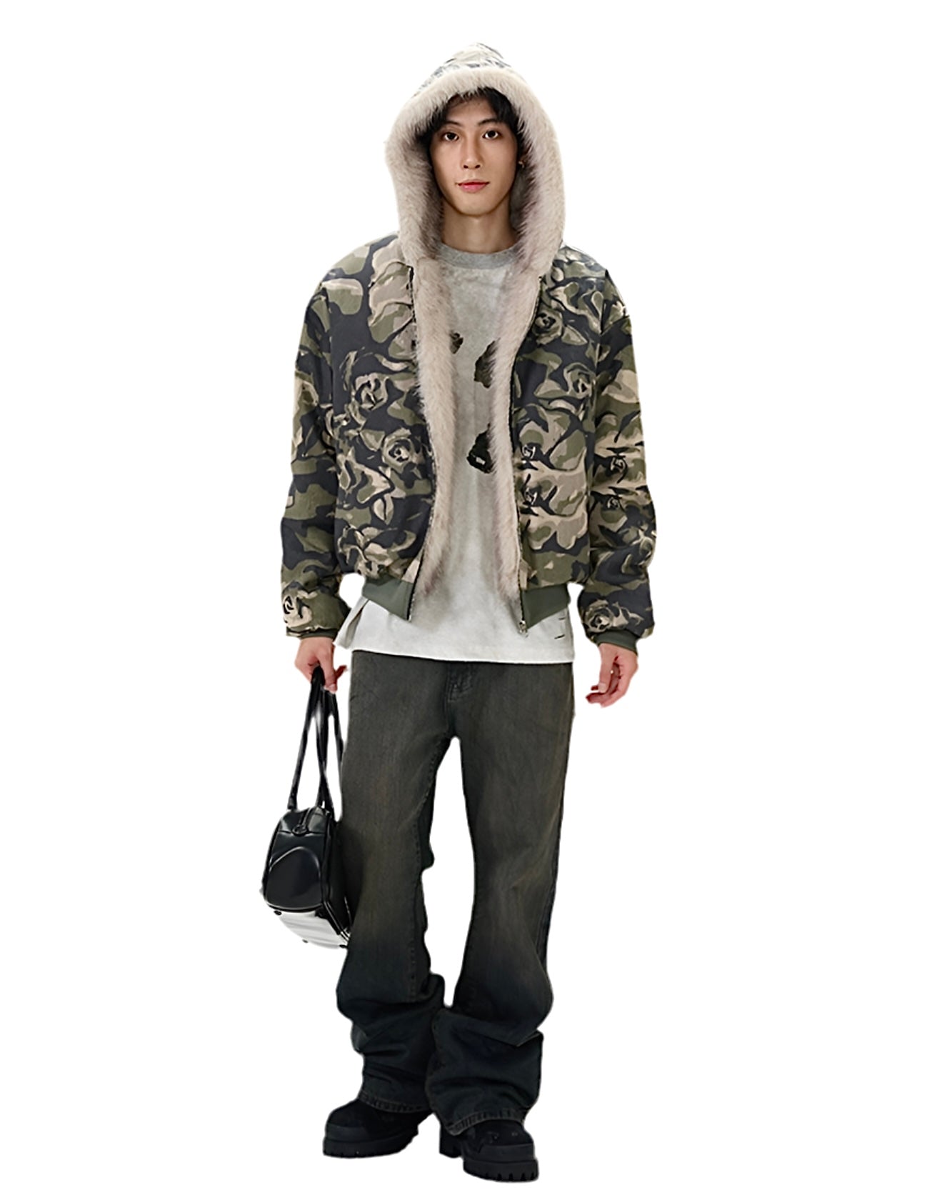 HS10016 Oversized Hoodie/ Rose Camo