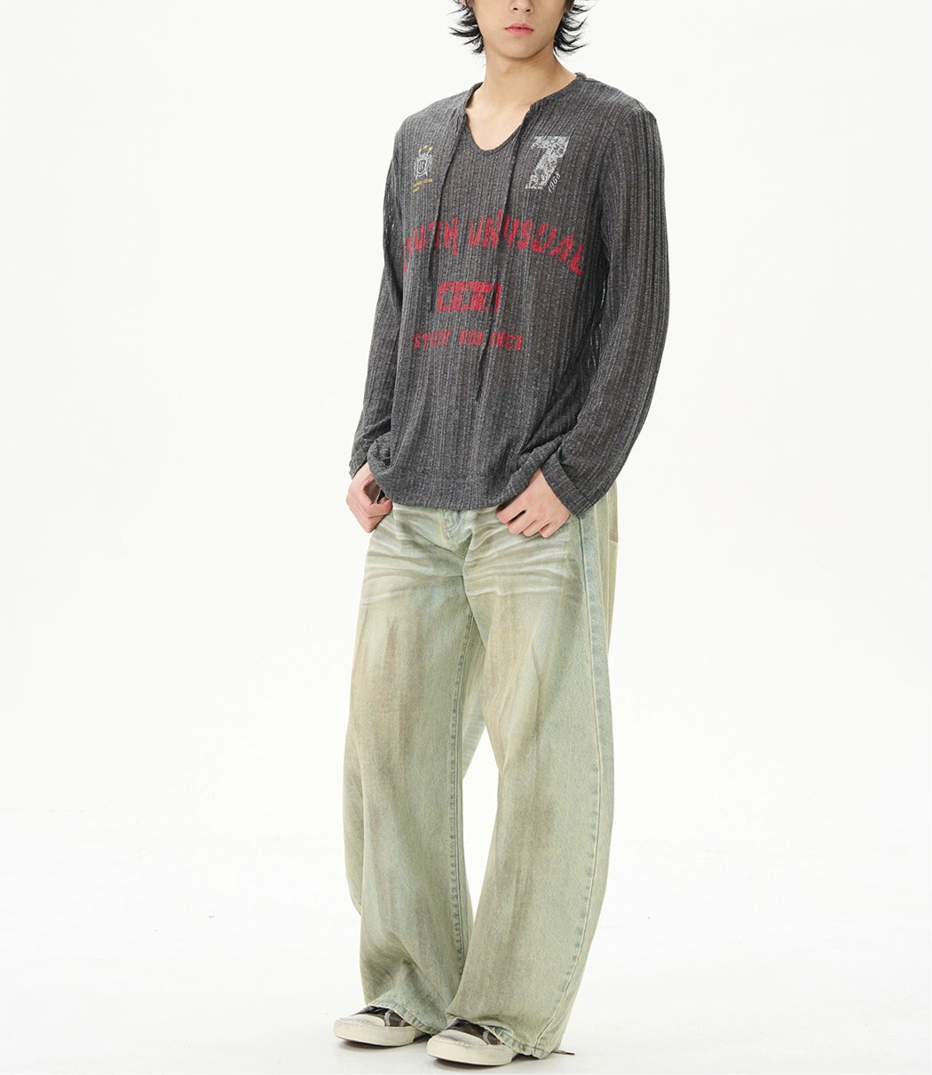 TJ10066 Baggy Dirty Washed Jeans