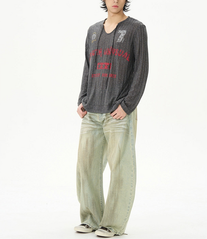 TJ10066 Baggy Dirty Washed Jeans