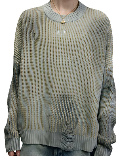 HS10017 Oversized knitted sweater/ Worn-In Wave