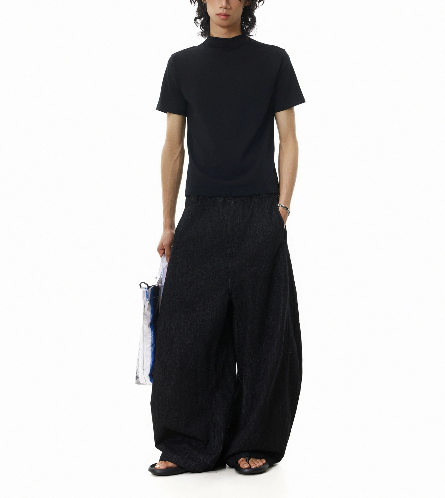 TJ10147 Baggy American Retro Pleated Jeans