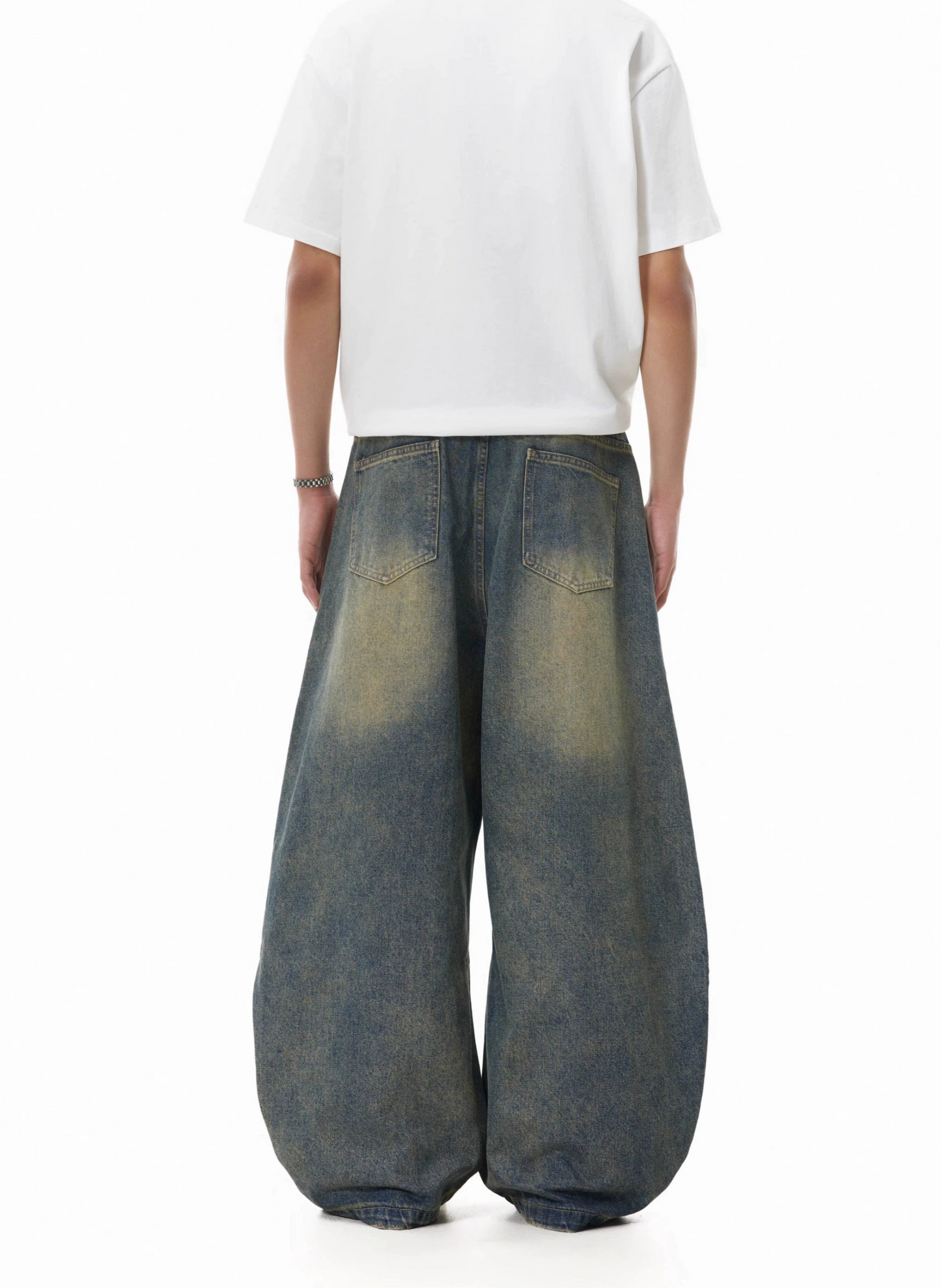 TJ10149 Baggy Retro Yellow Washed Jeans