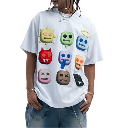TLS125 Oversized tee/ Cartoon Emoji