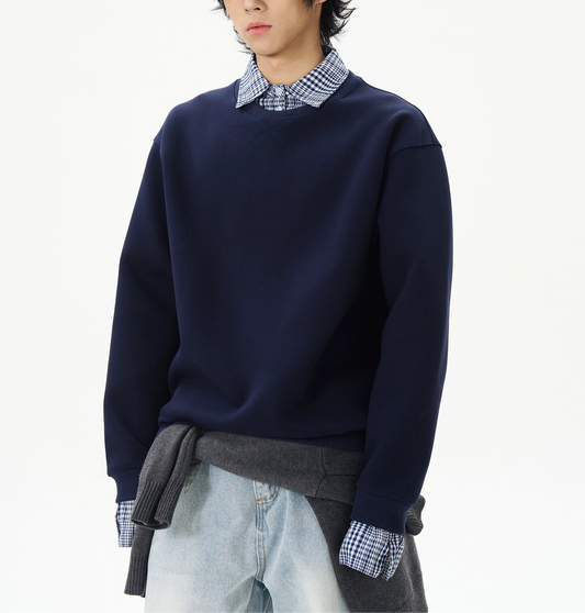 HS10047 Oversized Layered Two-Piece Design Sweater