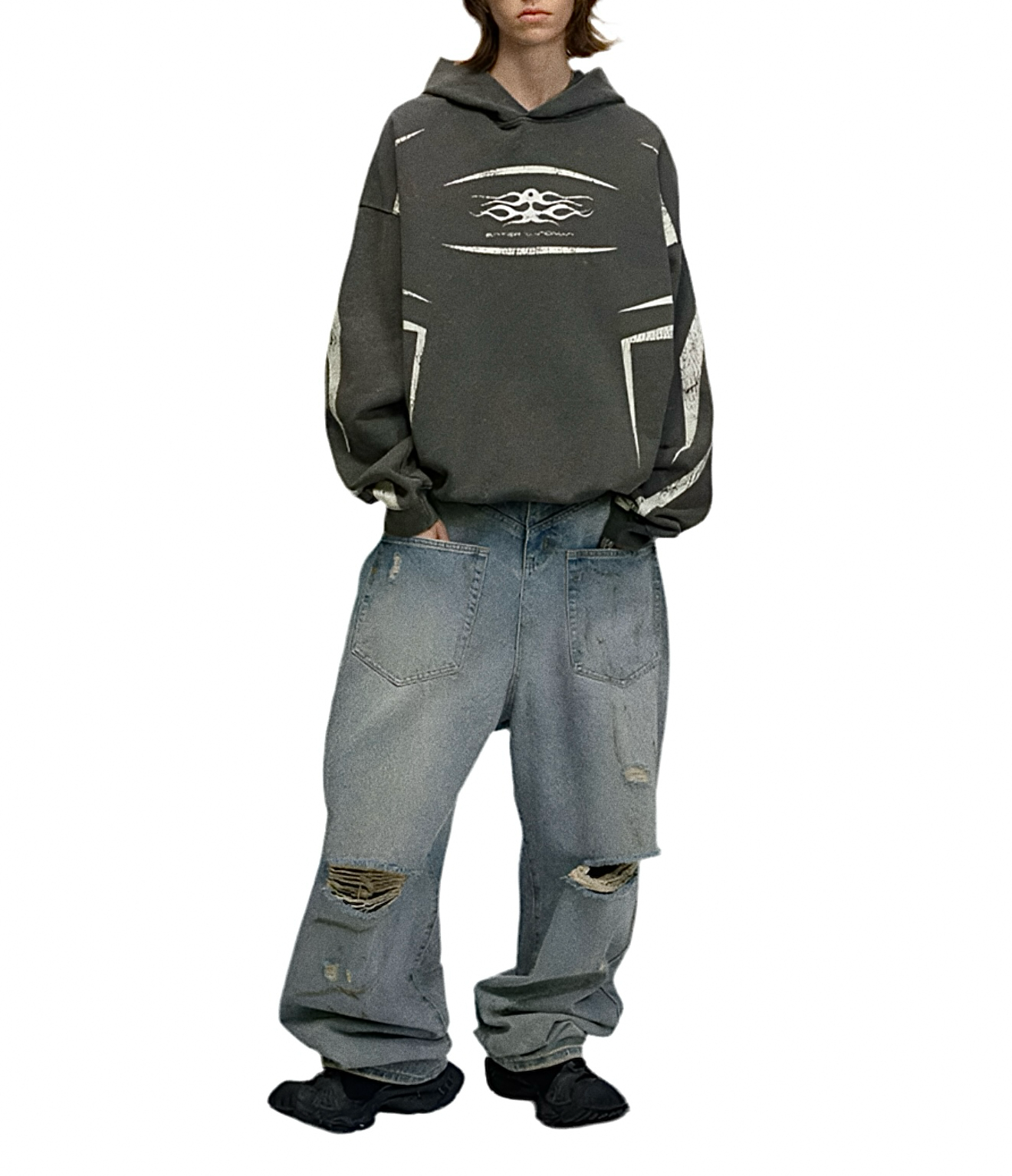 HS10004 Oversized Hoodie/ Midnight Surge
