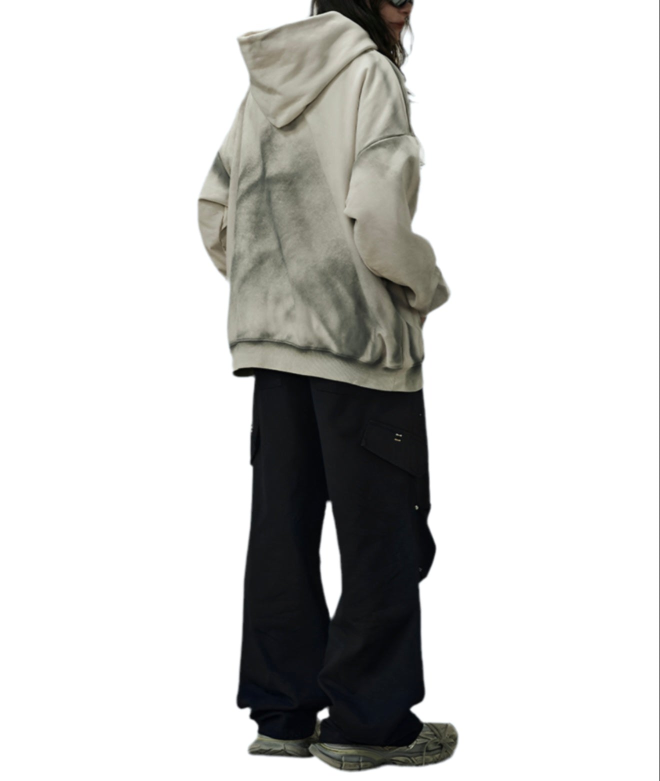HS10022 Oversized hoodie/ Grunge Reflection