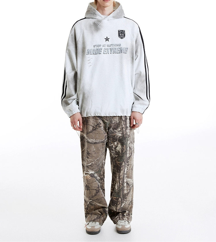 HS10032 Oversized hoodie/ Stripes Jersey Stars