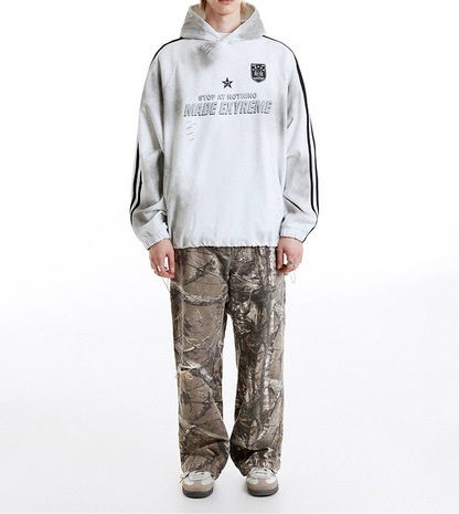 HS10032 Oversized hoodie/ Stripes Jersey Stars