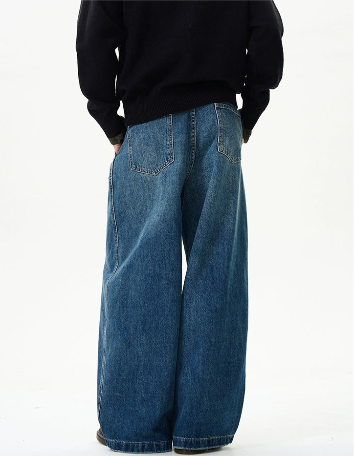 TJ10047 Baggy Wide Jeans/ Pleat Drift