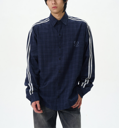 JS10078 Oversized Plaid Stripes Shirts
