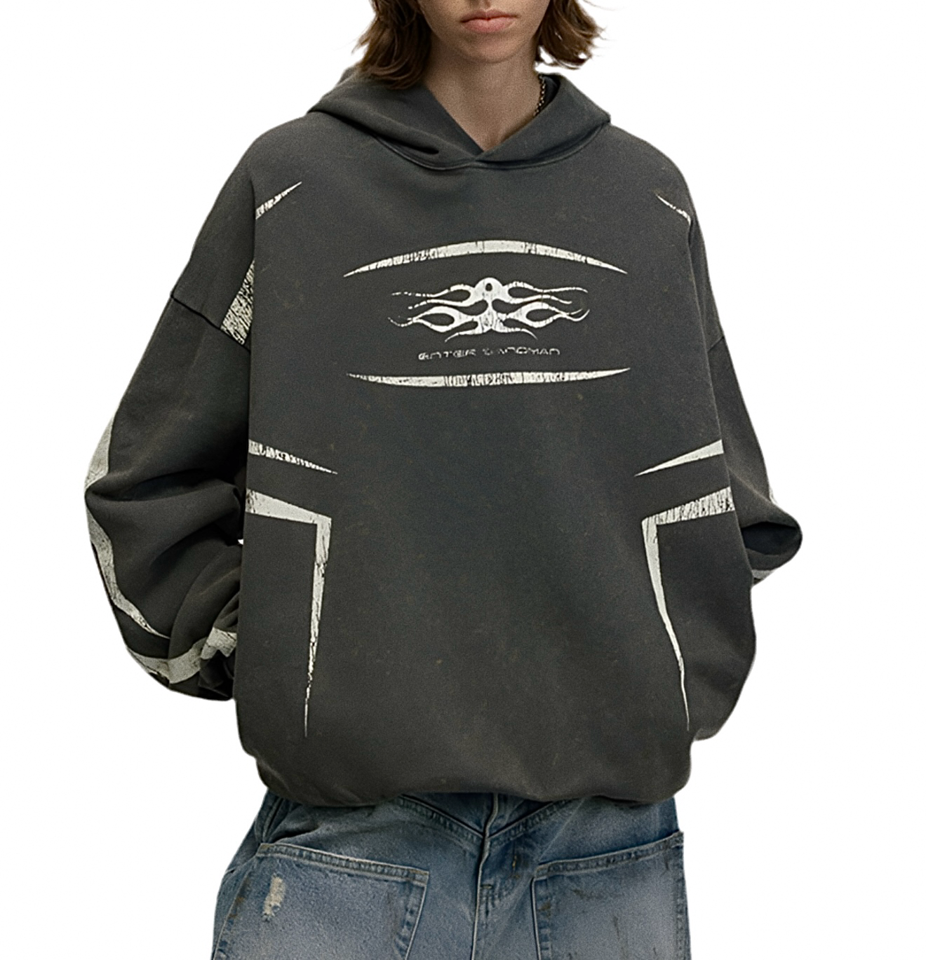 HS10004 Oversized Hoodie/ Midnight Surge