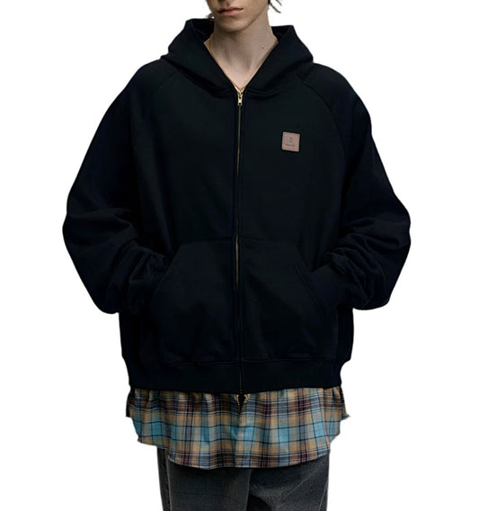 HS10006 Oversized Hoodie/ Plaid Fusion